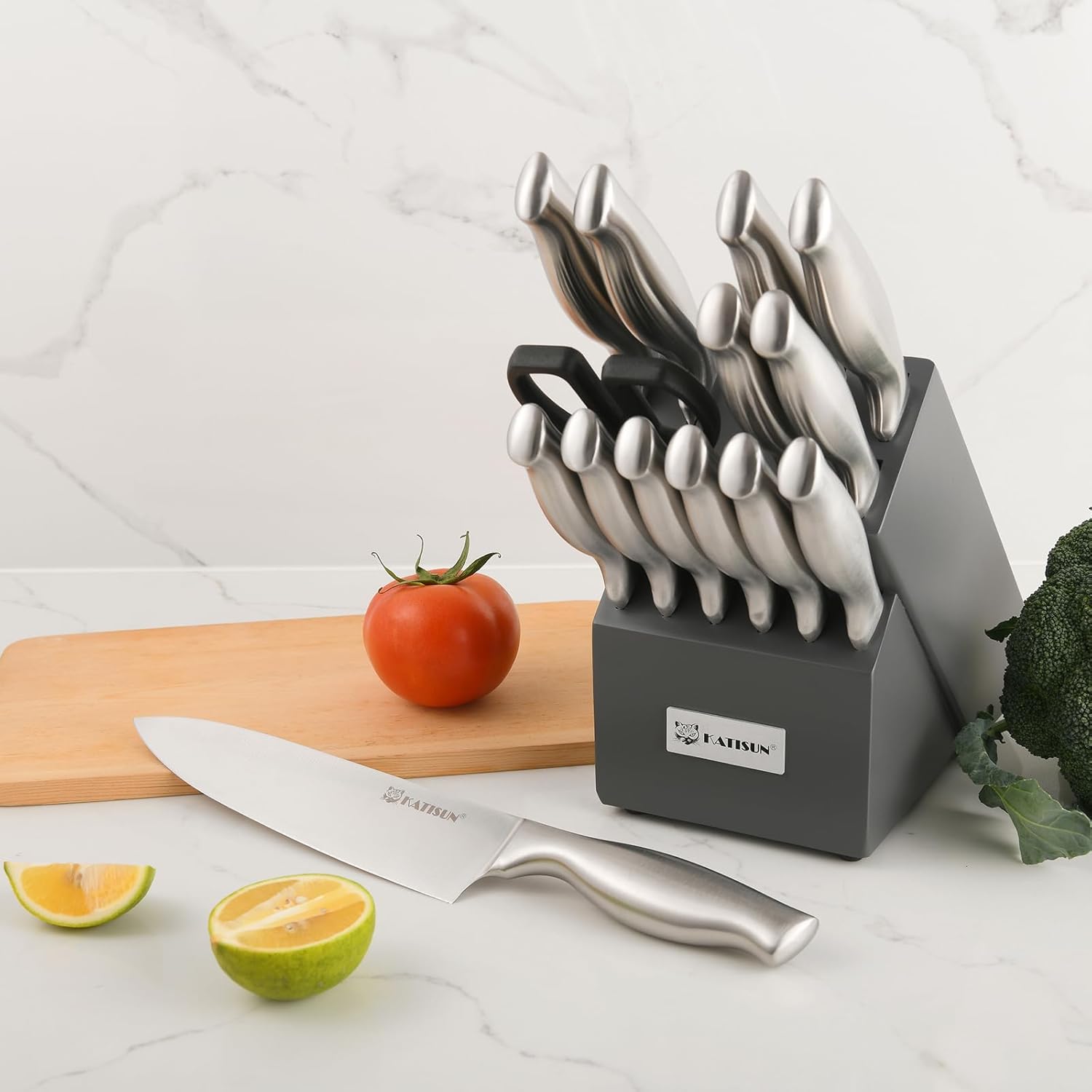 15 Pieces Knife Set With Block
