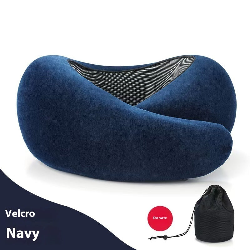 Soft Memory Foam Travel Neck Pillow U Shape Adjustable Support Comfortably Sleeping On Plane Car Office Noon Break