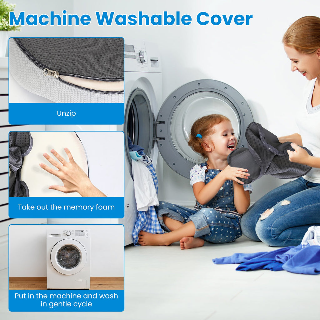 1Pc Memory Foam Seat Cushion Sciatica Pain Relief Cushion Pillow Seat Cushion With Machine Washable Cover For Home Office Car Wheelchair Airplane