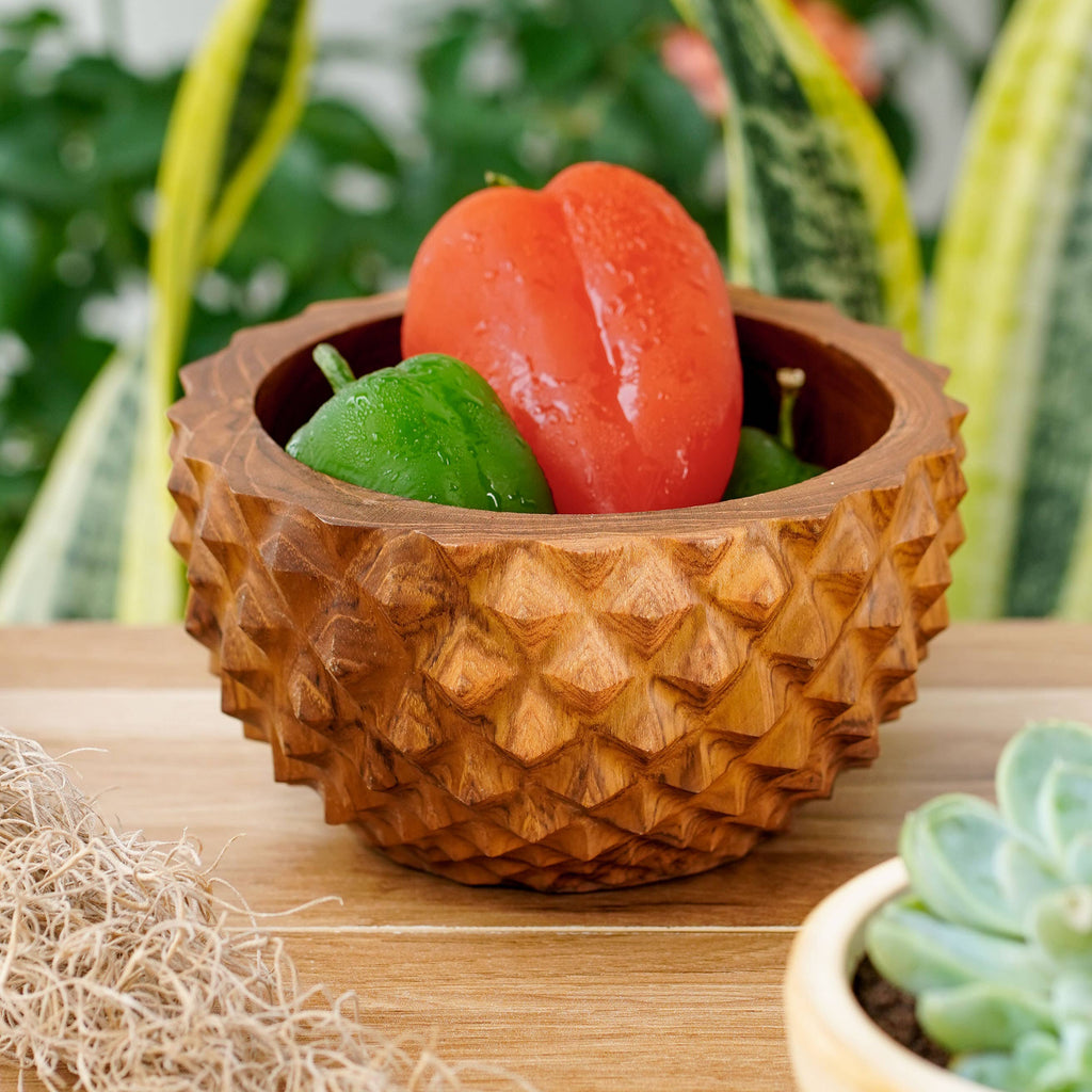 Pineapple Teak Wood Bowl