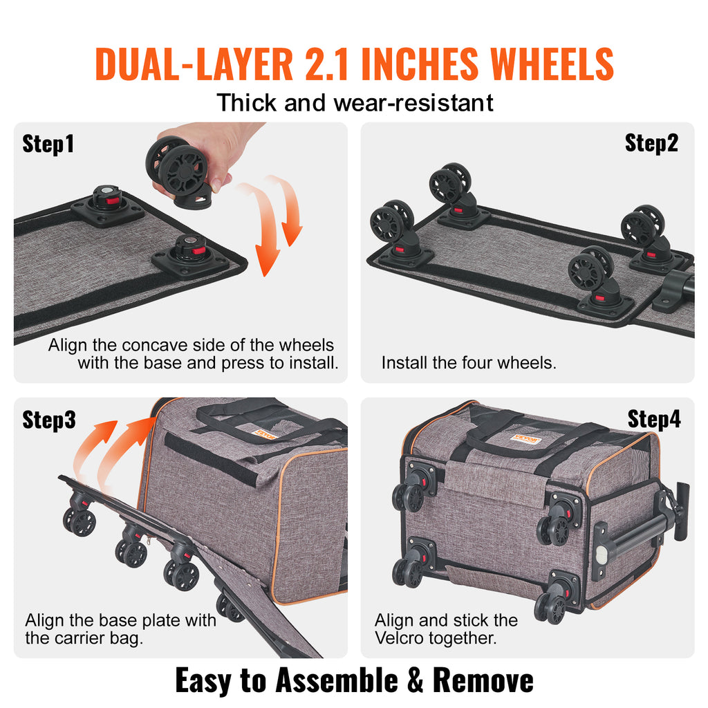 VEVOR Pet Carrier With Wheels