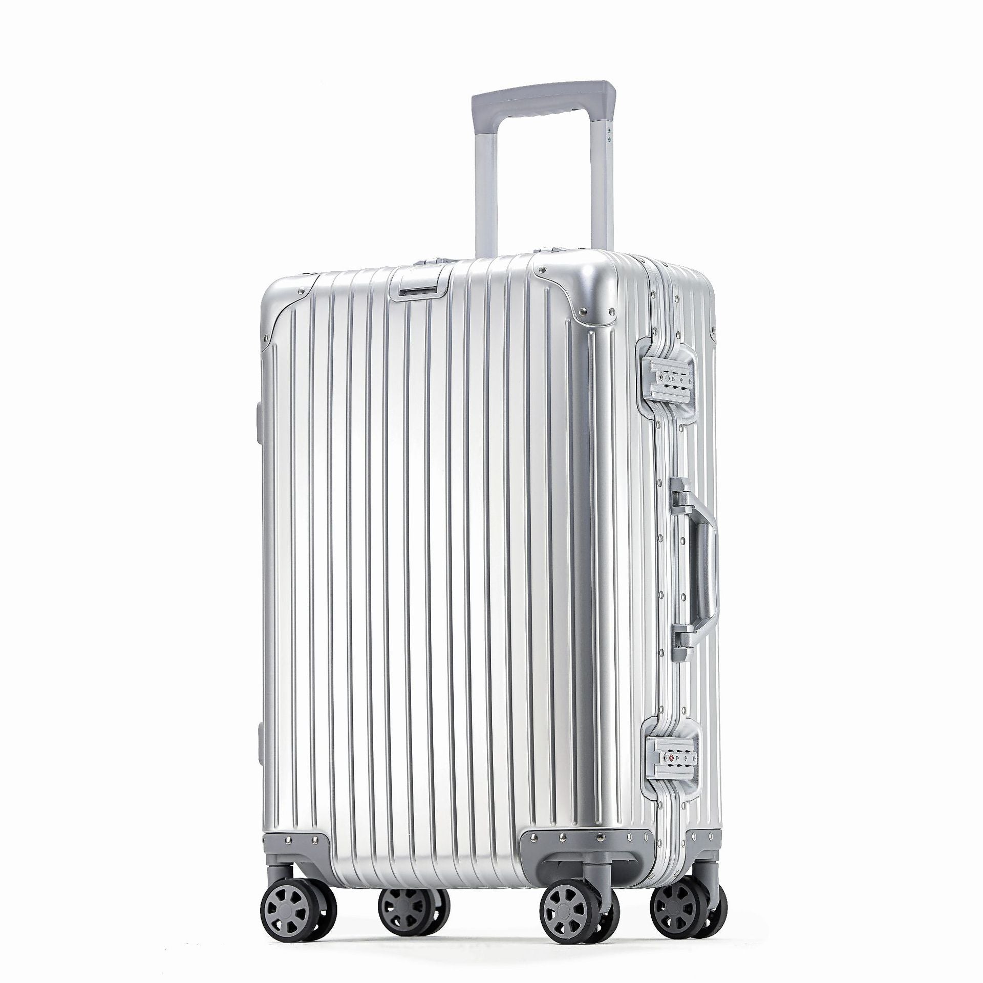All-Aluminum Magnesium Alloy Trolley Case with Universal Wheels, Unisex Combination Lock Carry-On Suitcase, 20inch Travel Suitcase, Lightweight Travel Case