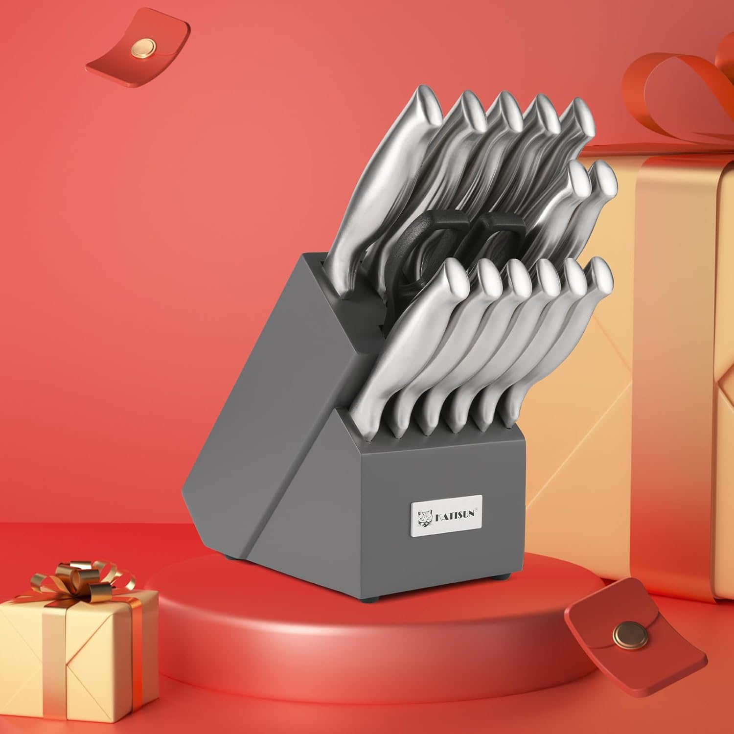 15 Pieces Knife Set With Block