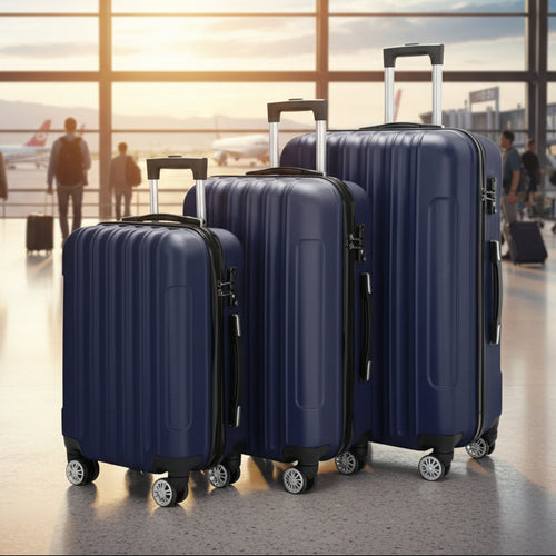 3-in-1 Multifunctional Large Capacity Traveling Storage Suitcase Luggage Set Navy Blue
