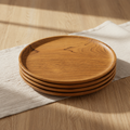 Handcrafted Wood Kitchen Set - 4 12'' Plates Plus 4 6'' Bowls