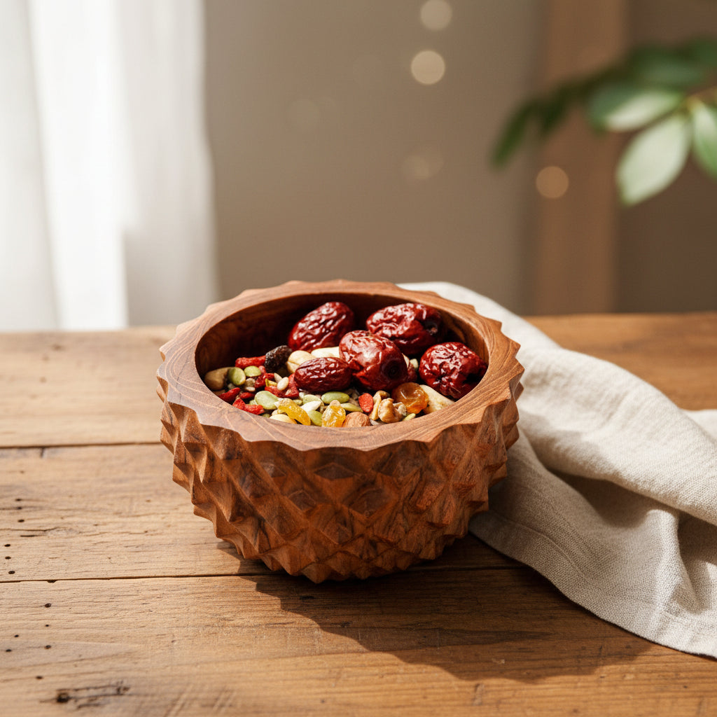 Pineapple Teak Wood Bowl