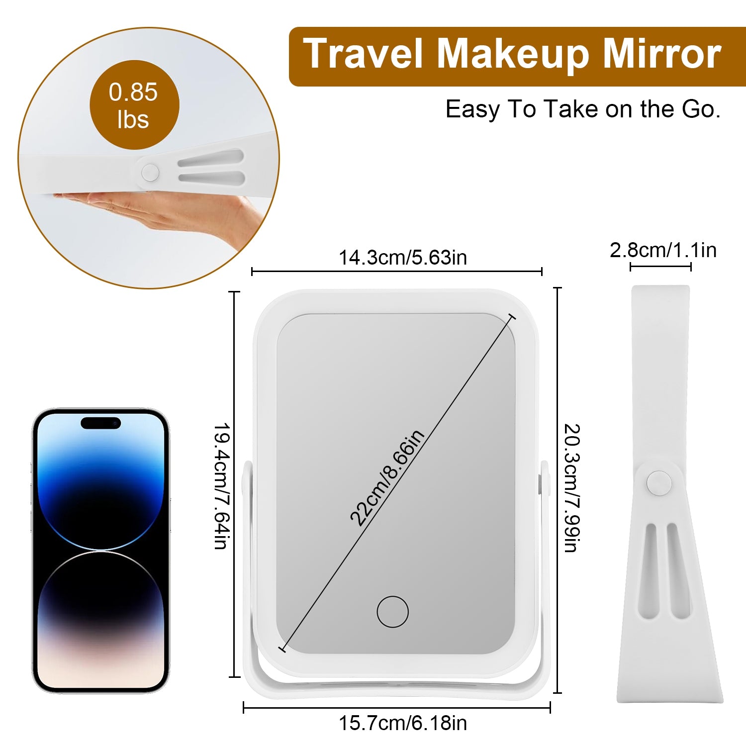 Makeup Mirror Double Sided For Travel