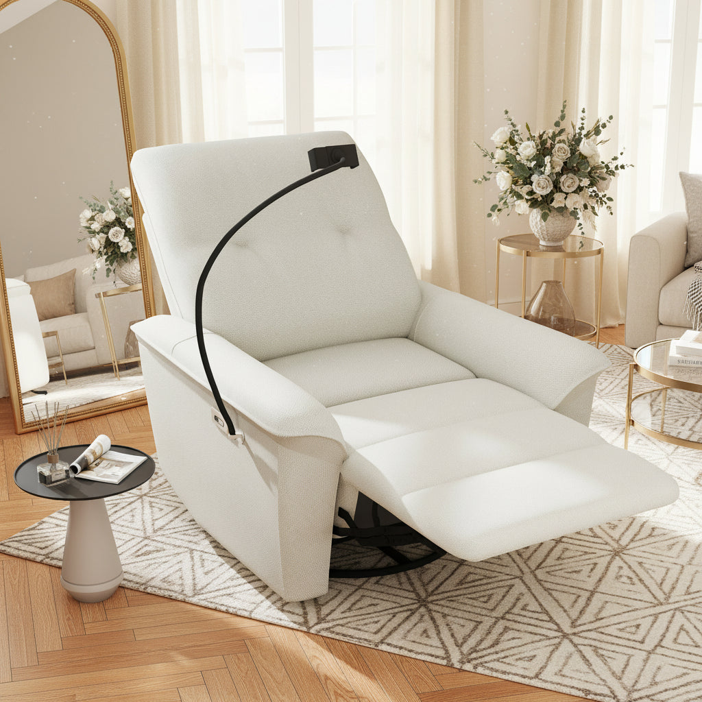 270 Power Swivel Rocker Recliner Chair W Phone Holder, Electric Glider Reclining Sofa With USB Ports, Power Swivel Glider, Rocking Chair Nursery Recliners For Living Room...