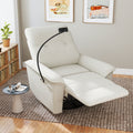 270 Power Swivel Rocker Recliner Chair W Phone Holder, Electric Glider Reclining Sofa With USB Ports, Power Swivel Glider, Rocking Chair Nursery Recliners For Living Room Bedroom  Beige-gray