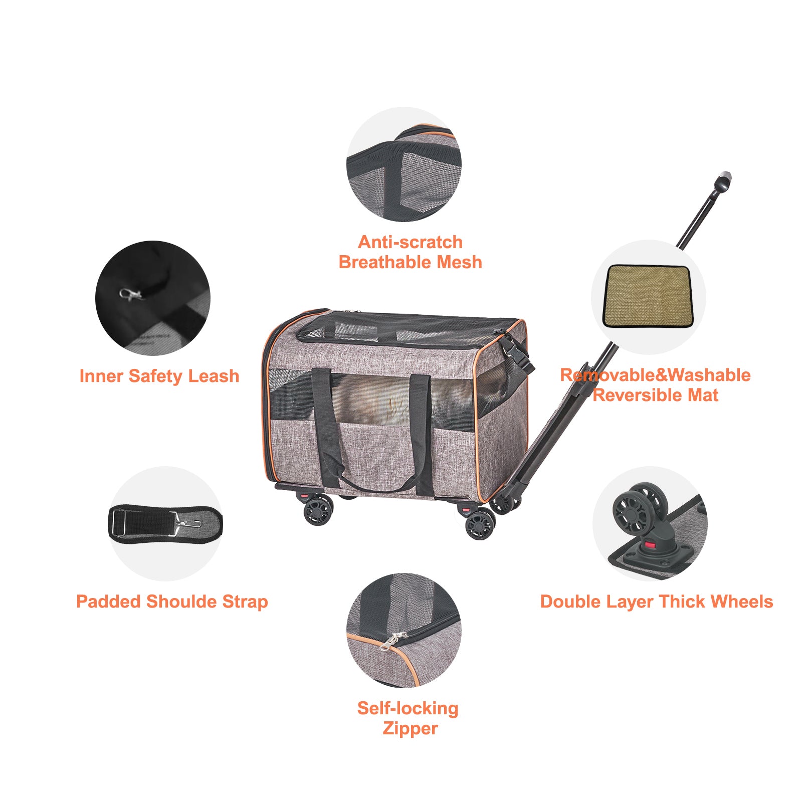 VEVOR Pet Carrier With Wheels