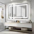Anti-fog LED Bathroom Mirror With Dual Light Source And Three Lighting Modes - 36x48