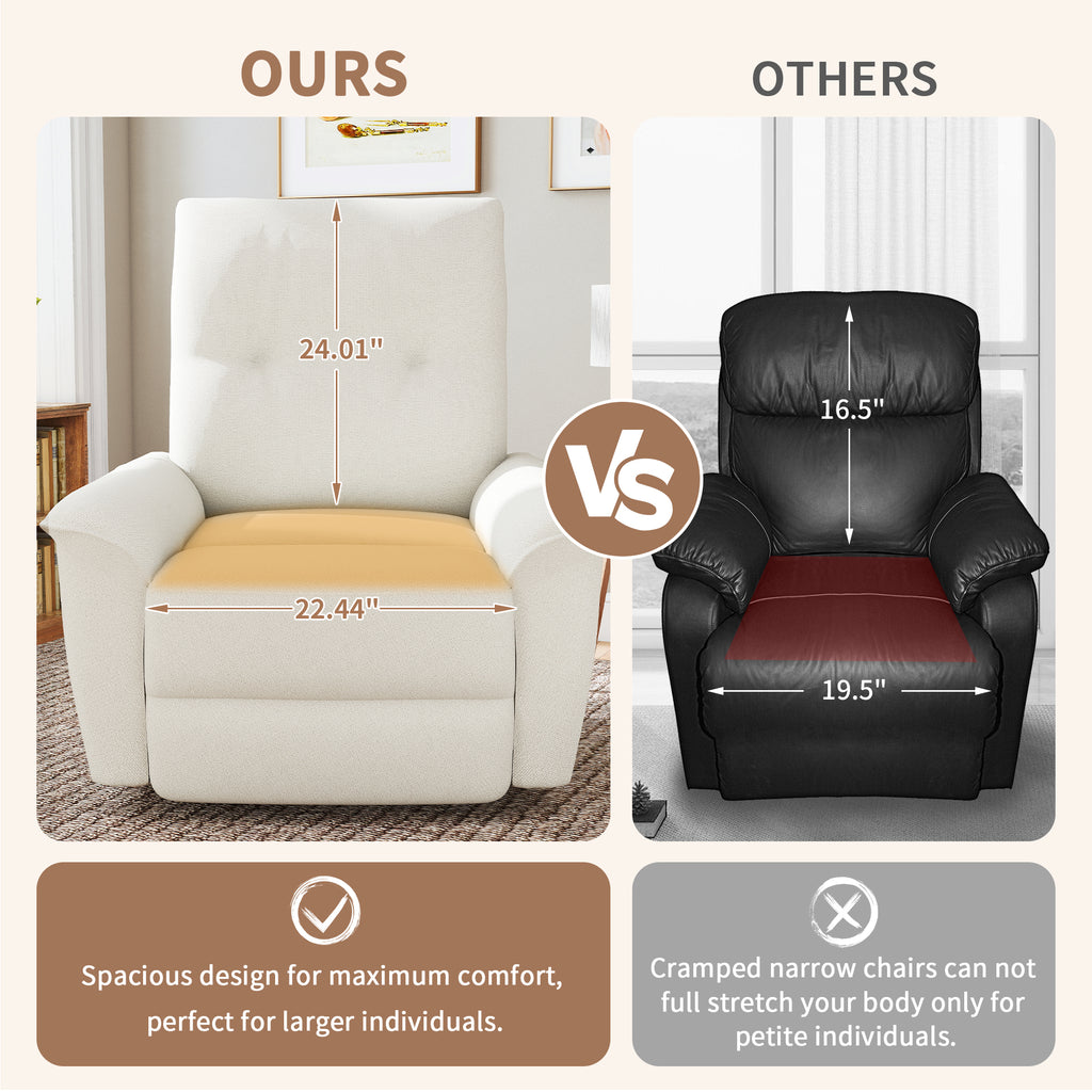 270 Power Swivel Rocker Recliner Chair W Phone Holder, Electric Glider Reclining Sofa With USB Ports, Power Swivel Glider, Rocking Chair Nursery Recliners For Living Room Bedroom  Beige-gray