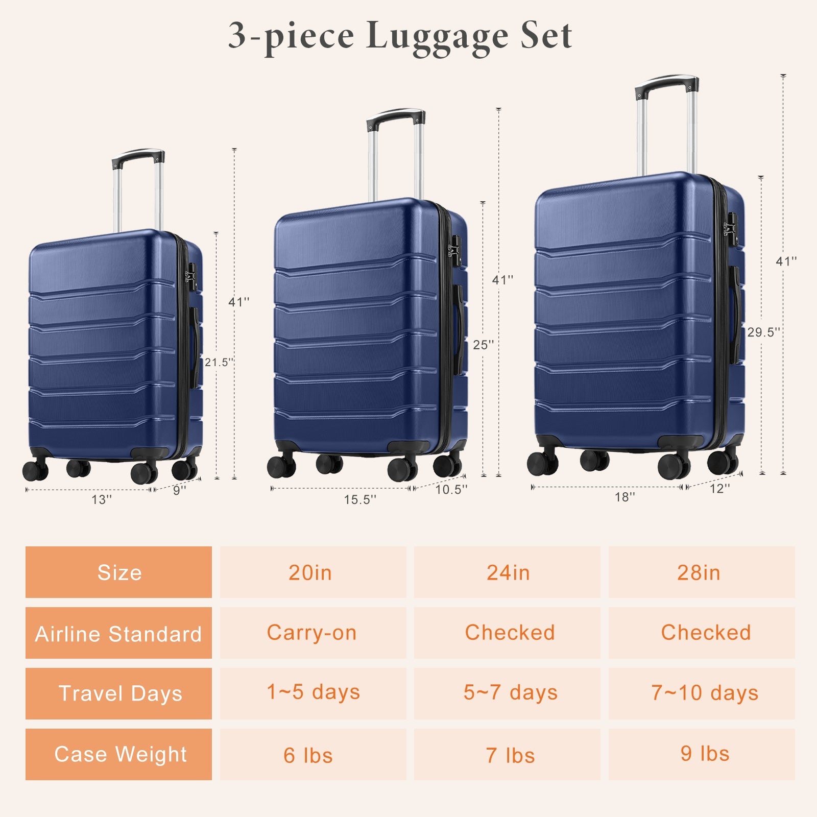 20-28 Inch Luggage Compartment