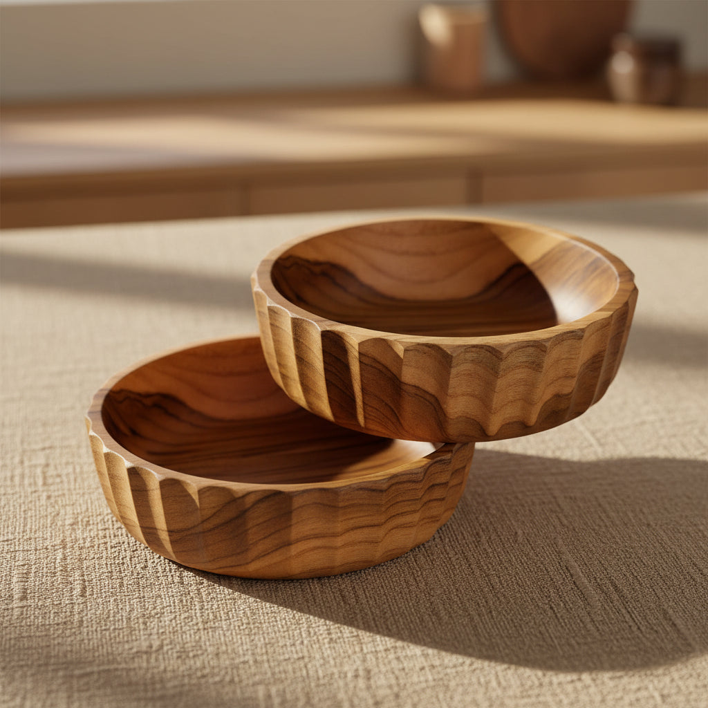 Wood Nesting Bowl Set, Organic Salad Bowls, Handcrafted Wood Bowl, Wood Bowl Set