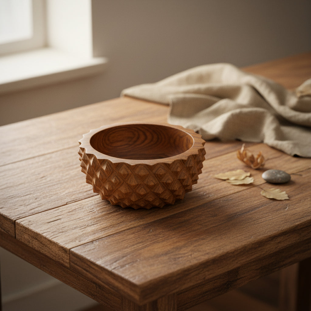 Pineapple Teak Wood Bowl