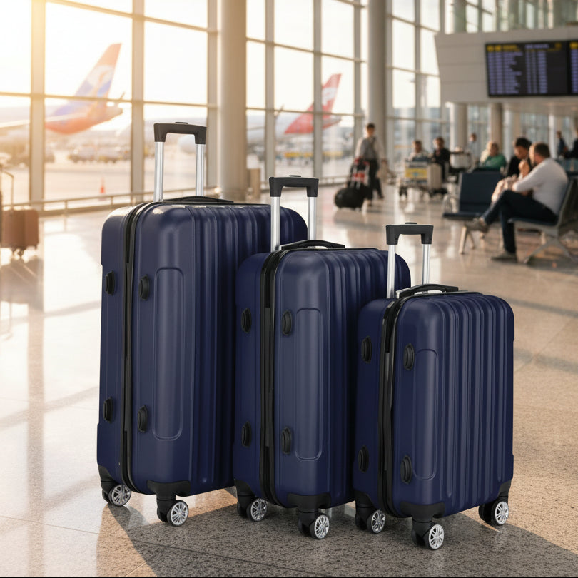3-in-1 Multifunctional Large Capacity Traveling Storage Suitcase Luggage Set Navy Blue