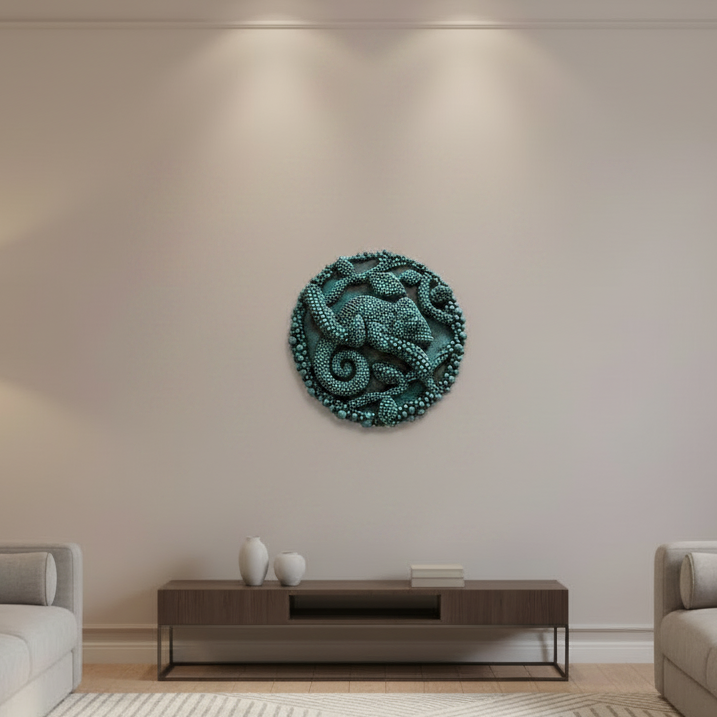 Handcrafted Chameleon Wall Art