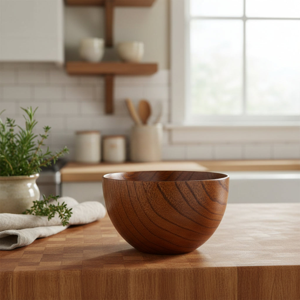 Japanese Style Wooden Bowl Natural Wood Tableware for Fruit Salad Noodle Rice Soup Kitchen Utensil Dishes Handmade Crafts