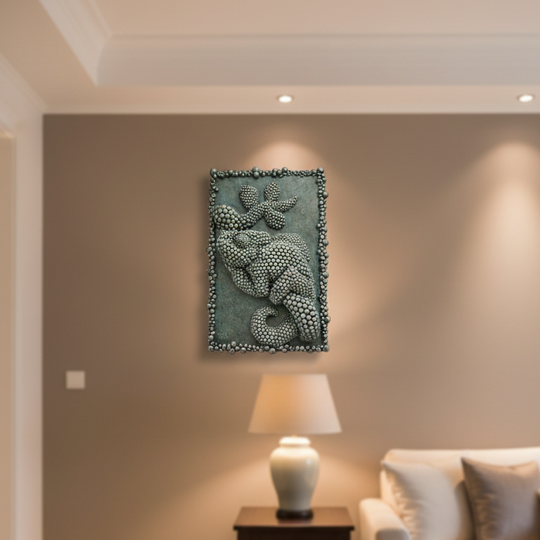 Handcrafted chameleon wall art