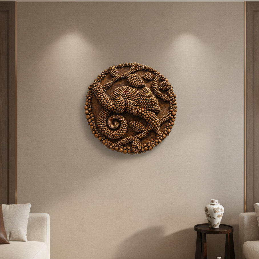 Handcrafted Chameleon Wall Art
