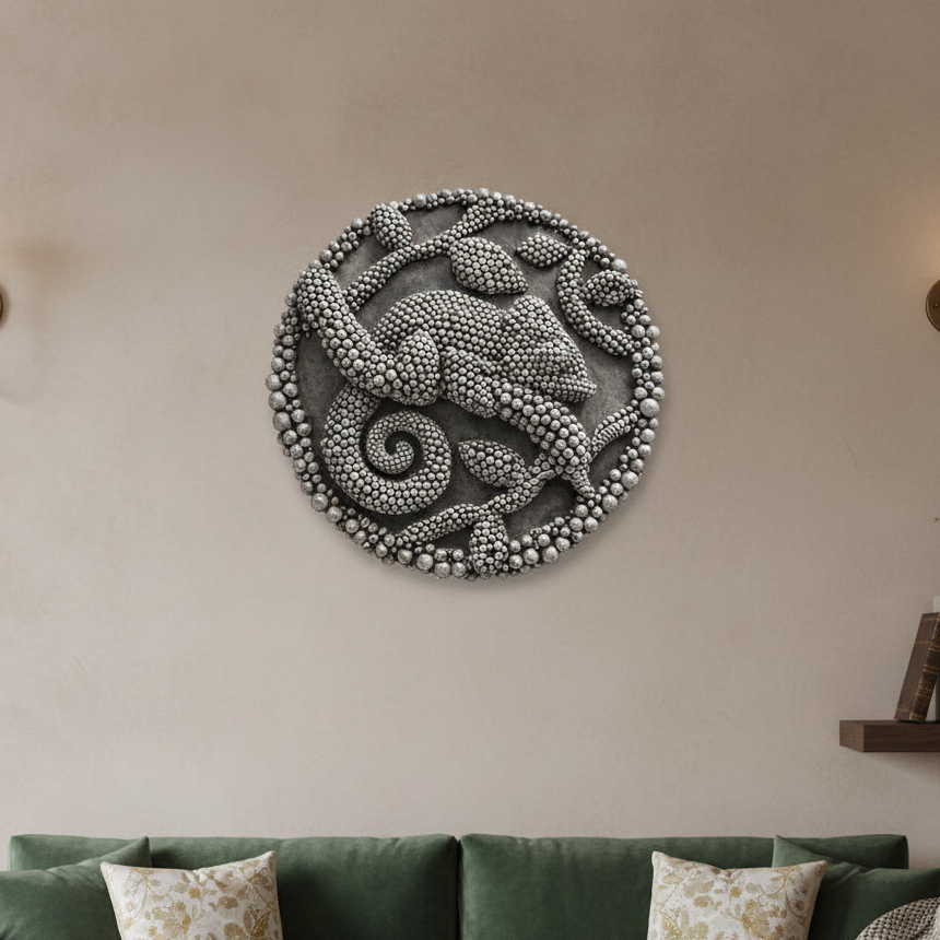 Handcrafted Chameleon Wall Art