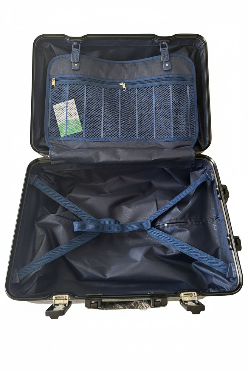 Luggage Suitcase with Thickened Aluminum Frame, Aluminum Alloy Trolley Case, 22inch Women's Wear-Resistant, Drop-Resistant Boarding Code Lock