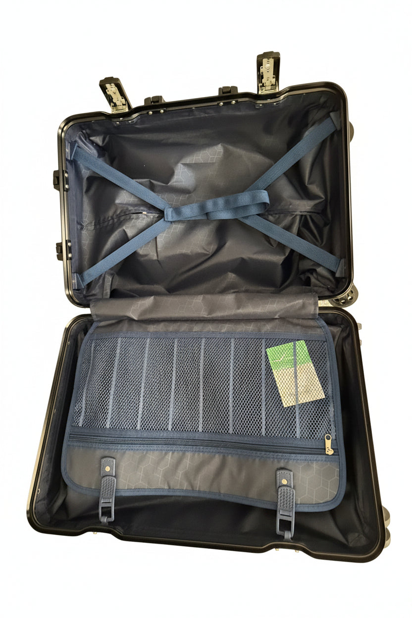 Luggage Suitcase with Thickened Aluminum Frame, Aluminum Alloy Trolley Case, 22inch Women's Wear-Resistant, Drop-Resistant Boarding Code Lock