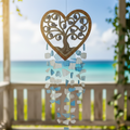 Heart-Shaped Tree of Life Wind Chime – Handcrafted Glass & Metal Hanging Décor