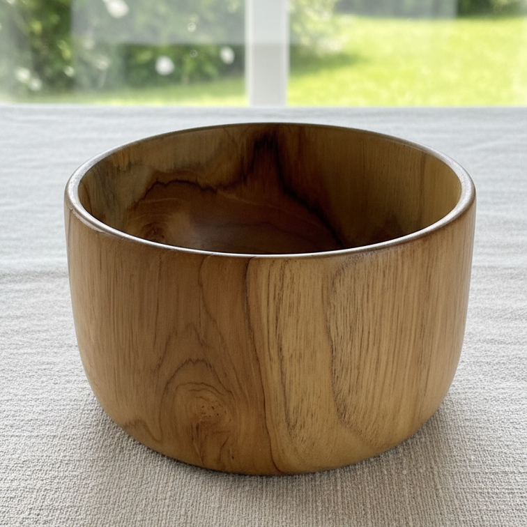PureForm Handcrafted Solid Wood Bowl – Natural Grain Serving & Decorative Bowl
