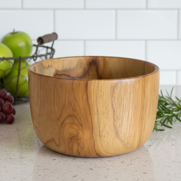 PureForm Handcrafted Solid Wood Bowl – Natural Grain Serving & Decorative Bowl