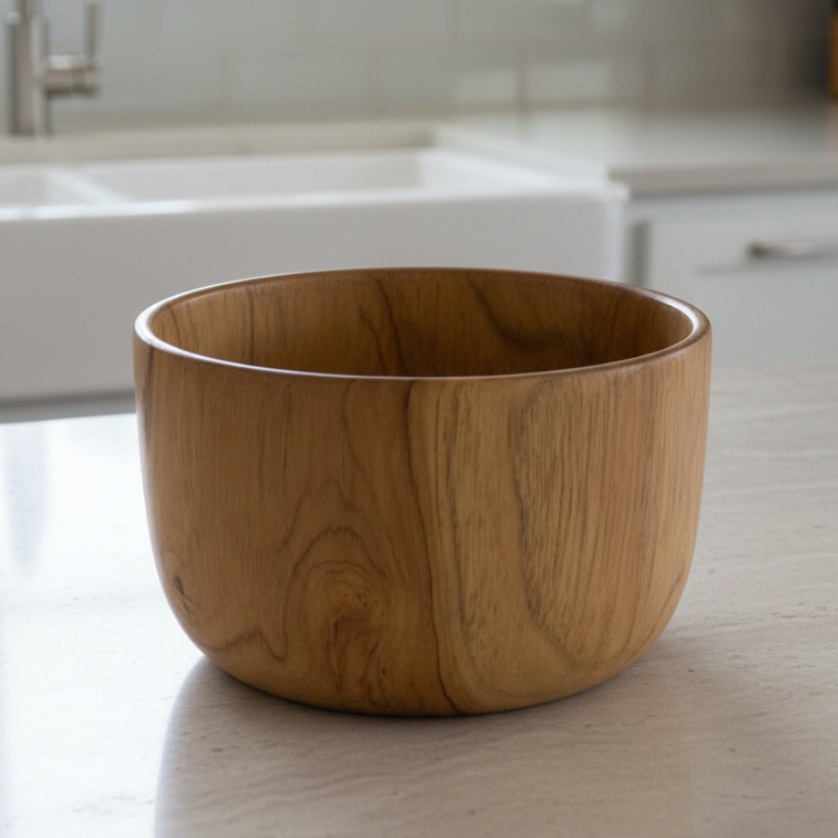 PureForm Handcrafted Solid Wood Bowl – Natural Grain Serving & Decorative Bowl