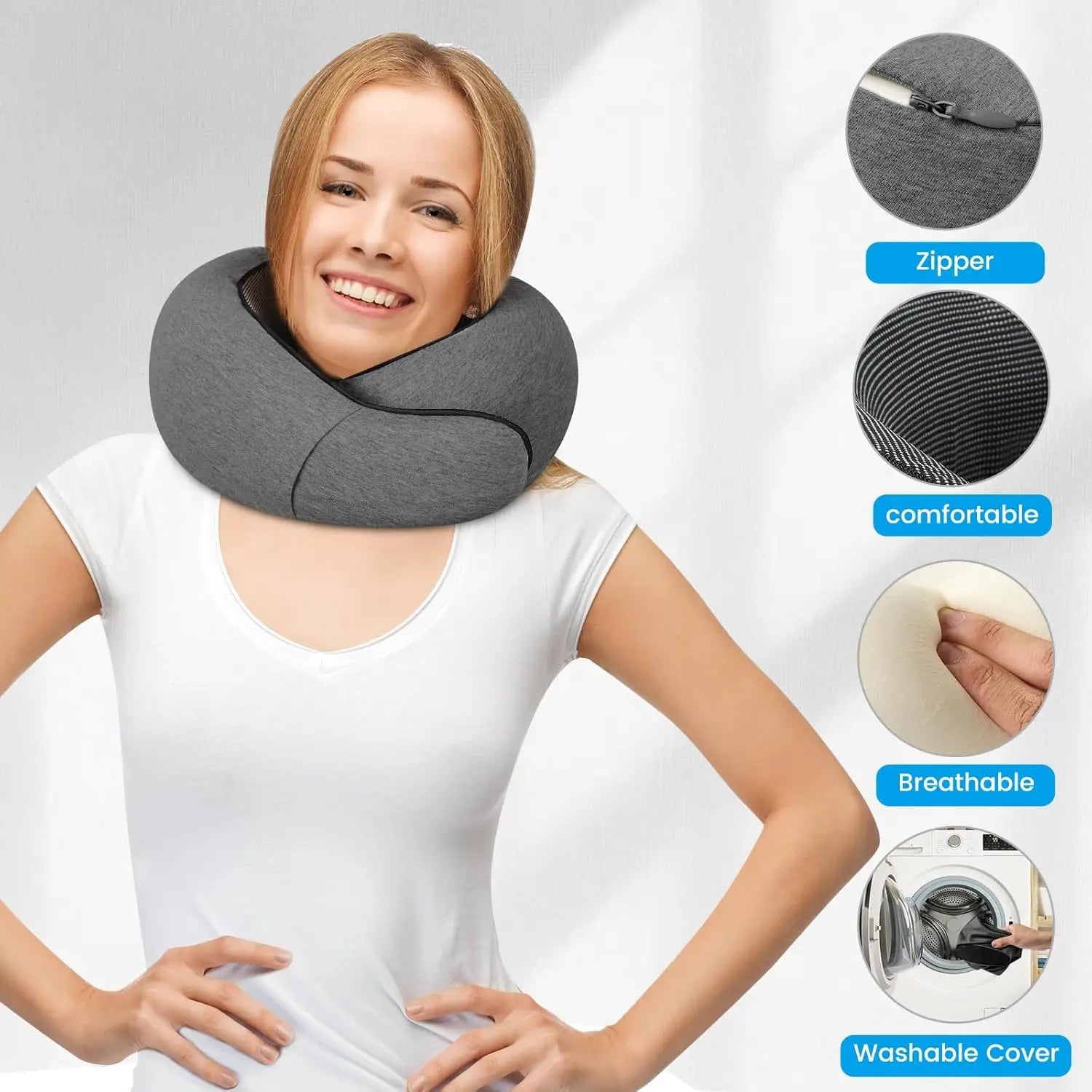 Travel Pillow with Eye Mask & Ear Plugs
