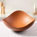 Large Wood Grain Salad Bowl - Durable Plastic Serving Dish for Party, Wedding, Buffet. Easy-Clean Fruit & Candy Container.