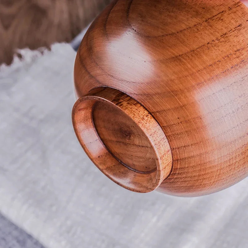 Japanese Style Acacia Wooden Bowl for Children's Dining Anti DropBowl Exclusive Wooden Bowl Retro Home Tableware Set Salad Bowl