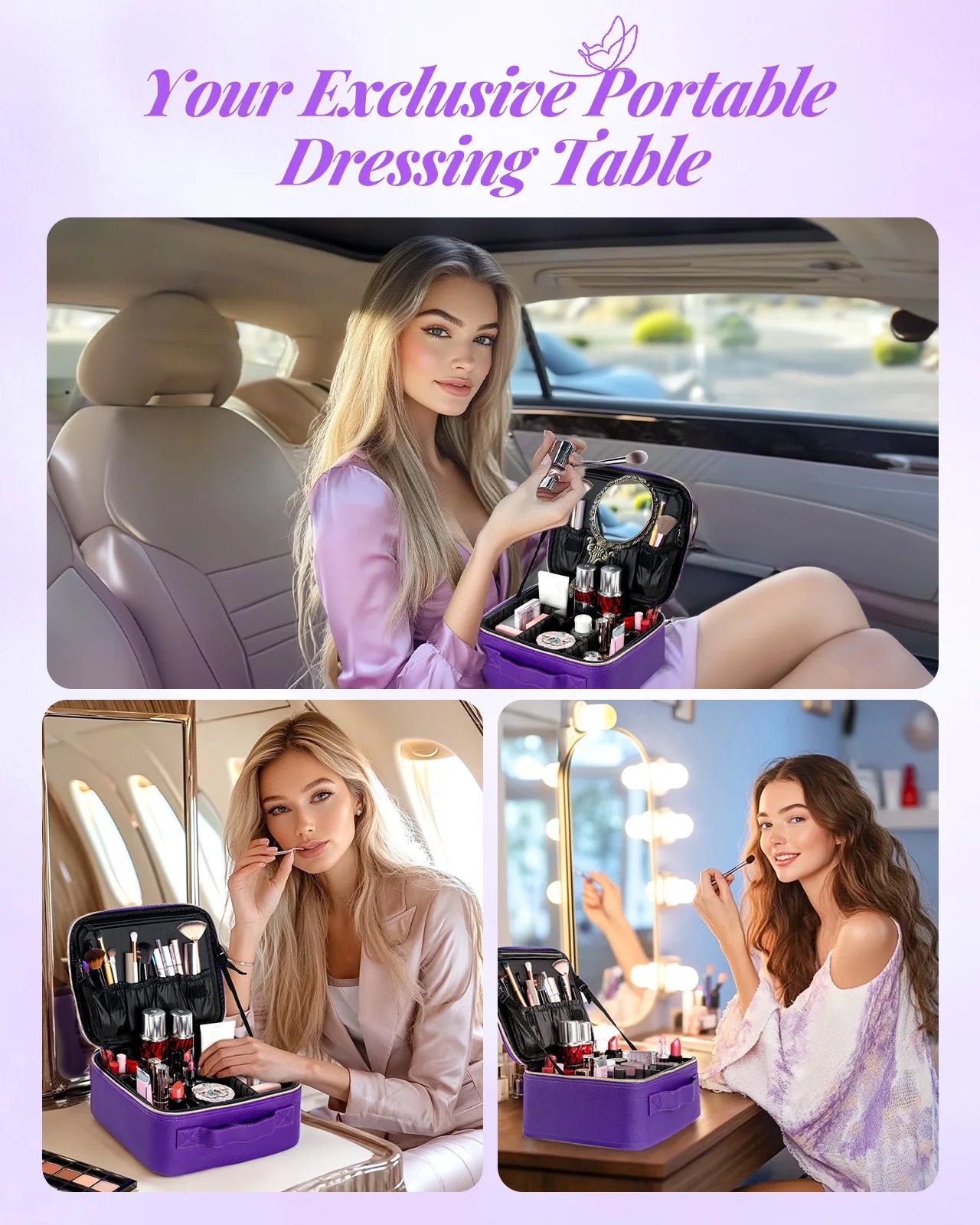 Makeup Bag With Mirror lamp