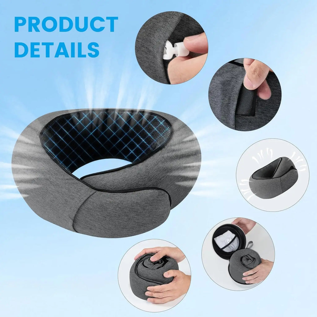 Travel Pillow with Eye Mask & Ear Plugs