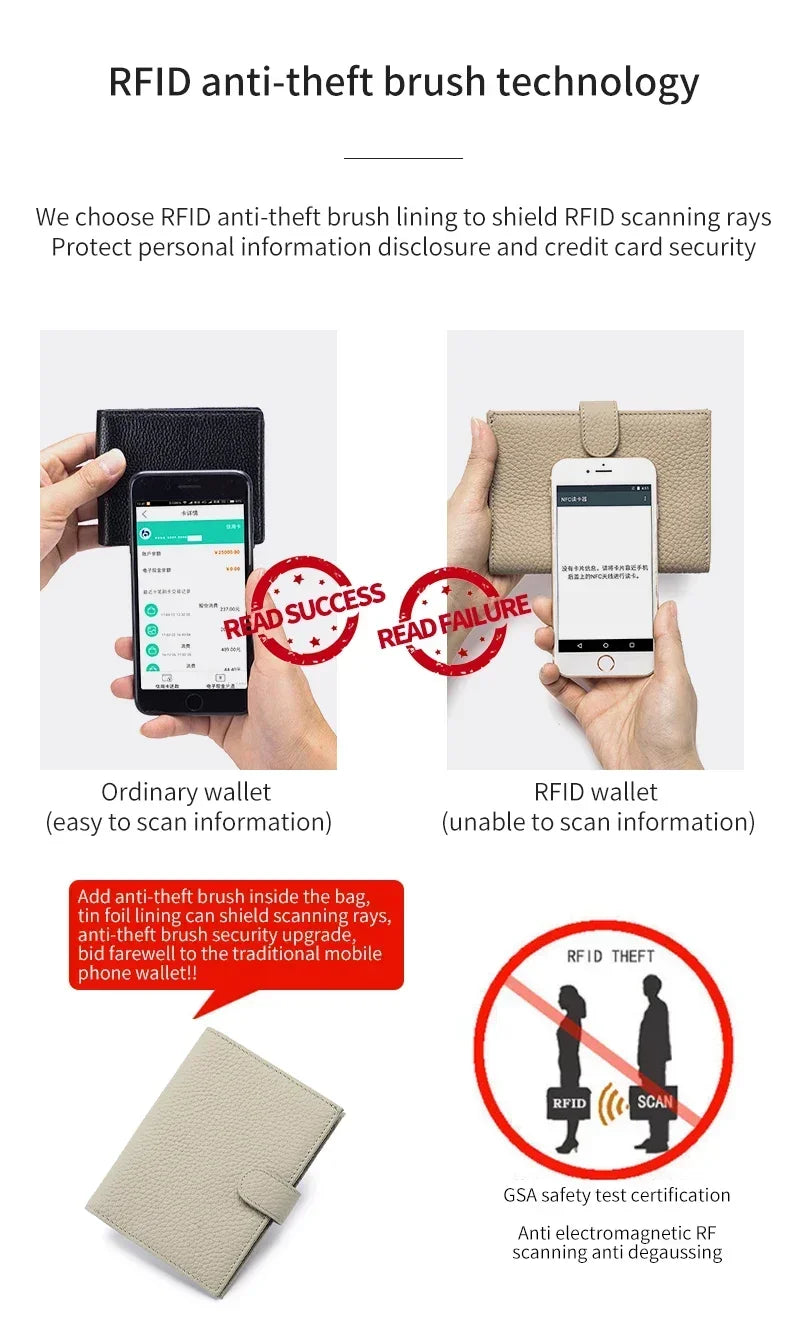 Men Women RFID ANTI Blocking Travel Passport Covers Holder Case with Hasp Passport Wallet Case Travel Accessories Bag