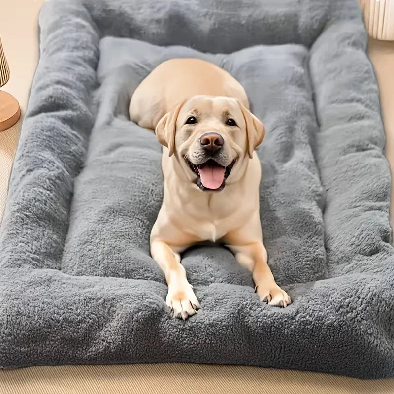 Oversized Plush Dog Cat Bed Sofa Crate Pad Ultra Soft Polyester Pet Mat for All Size Cats Dogs Adorable Rectangle Couch
