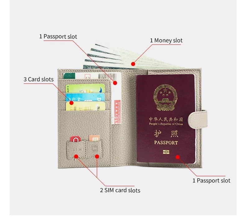 Men Women RFID ANTI Blocking Travel Passport Covers Holder Case with Hasp Passport Wallet Case Travel Accessories Bag