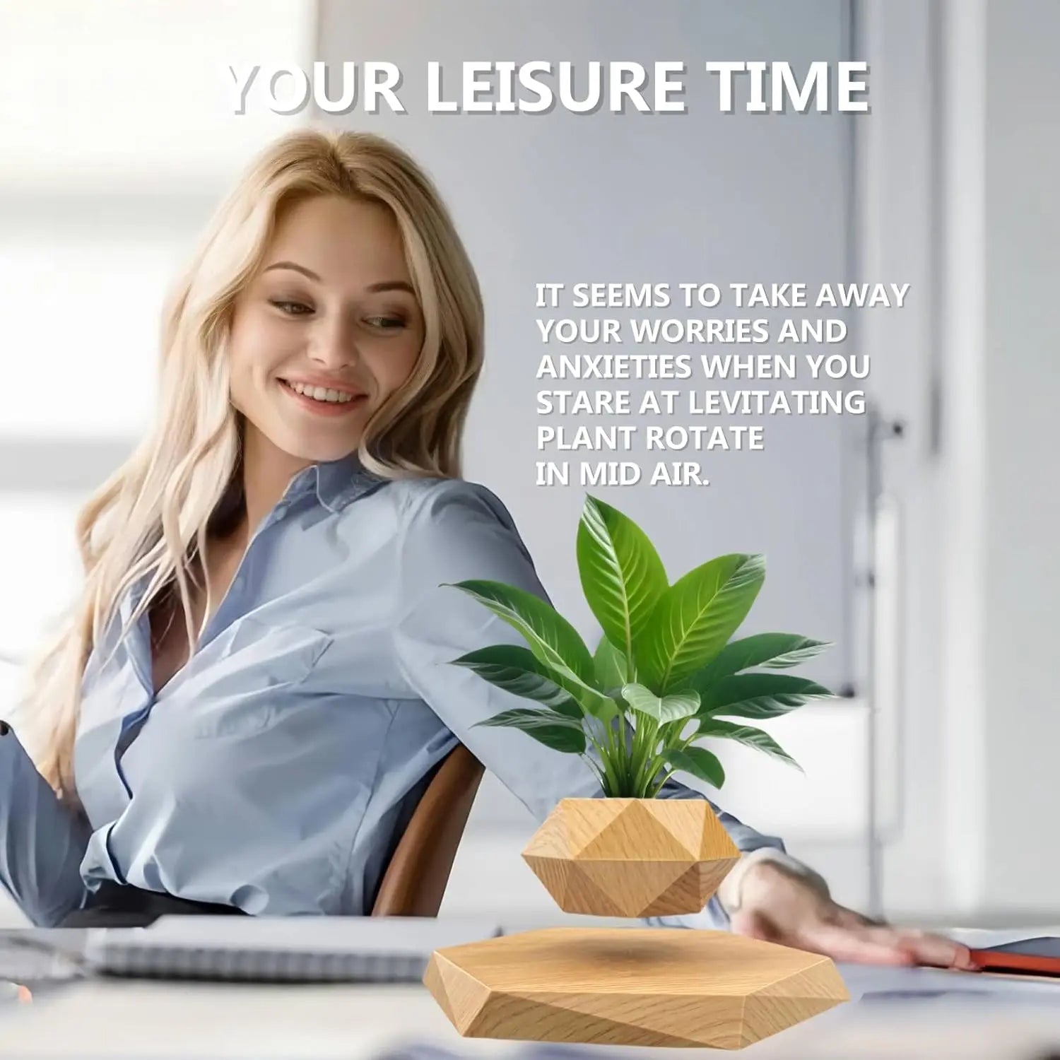 360 Degrees Rotating Floating Plant Pot with Magnetic Levitation