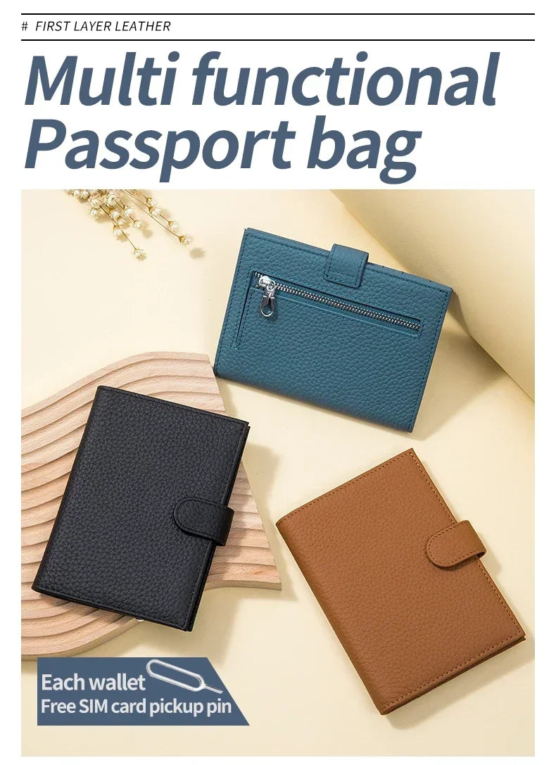 Men Women RFID ANTI Blocking Travel Passport Covers Holder Case with Hasp Passport Wallet Case Travel Accessories Bag