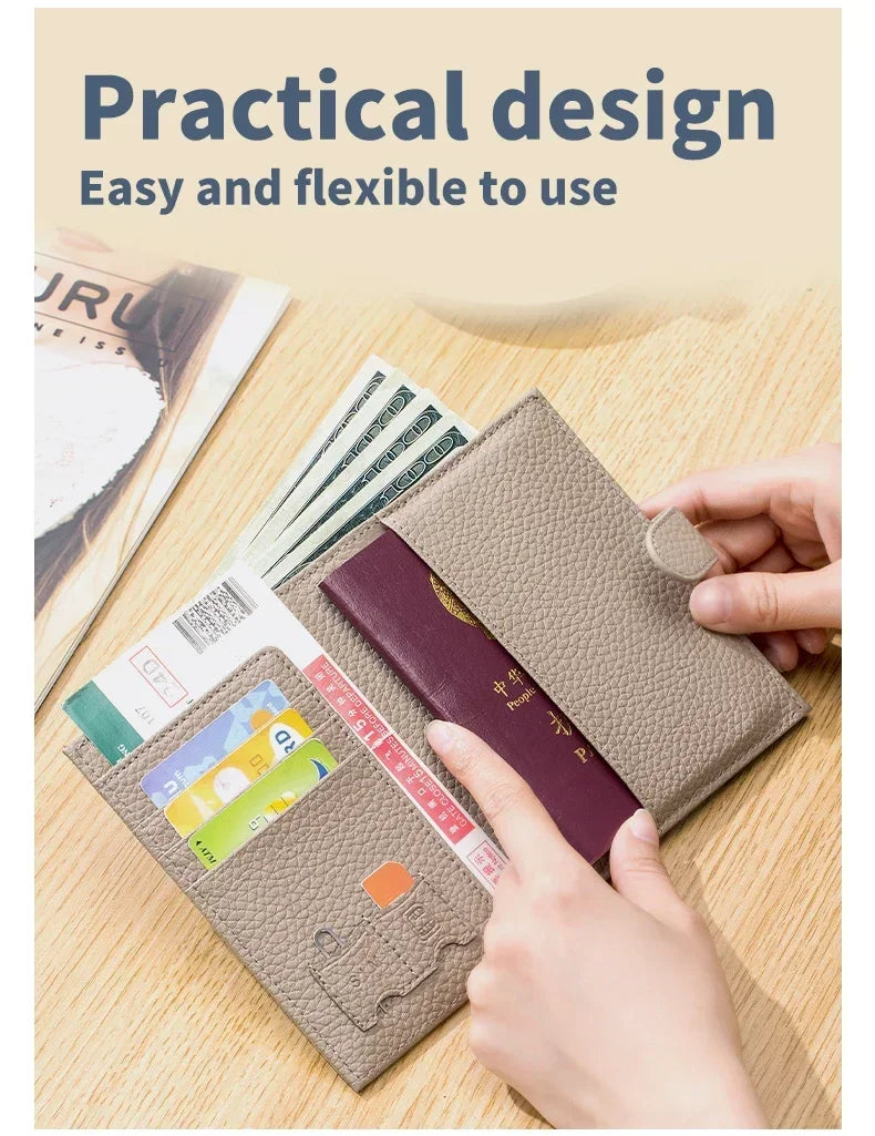 Men Women RFID ANTI Blocking Travel Passport Covers Holder Case with Hasp Passport Wallet Case Travel Accessories Bag