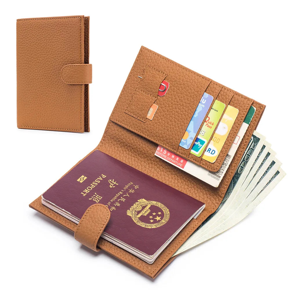 Men Women RFID ANTI Blocking Travel Passport Covers Holder Case with Hasp Passport Wallet Case Travel Accessories Bag