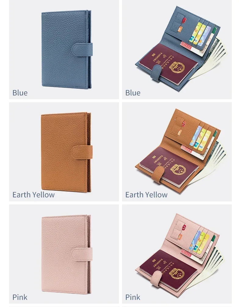 Men Women RFID ANTI Blocking Travel Passport Covers Holder Case with Hasp Passport Wallet Case Travel Accessories Bag