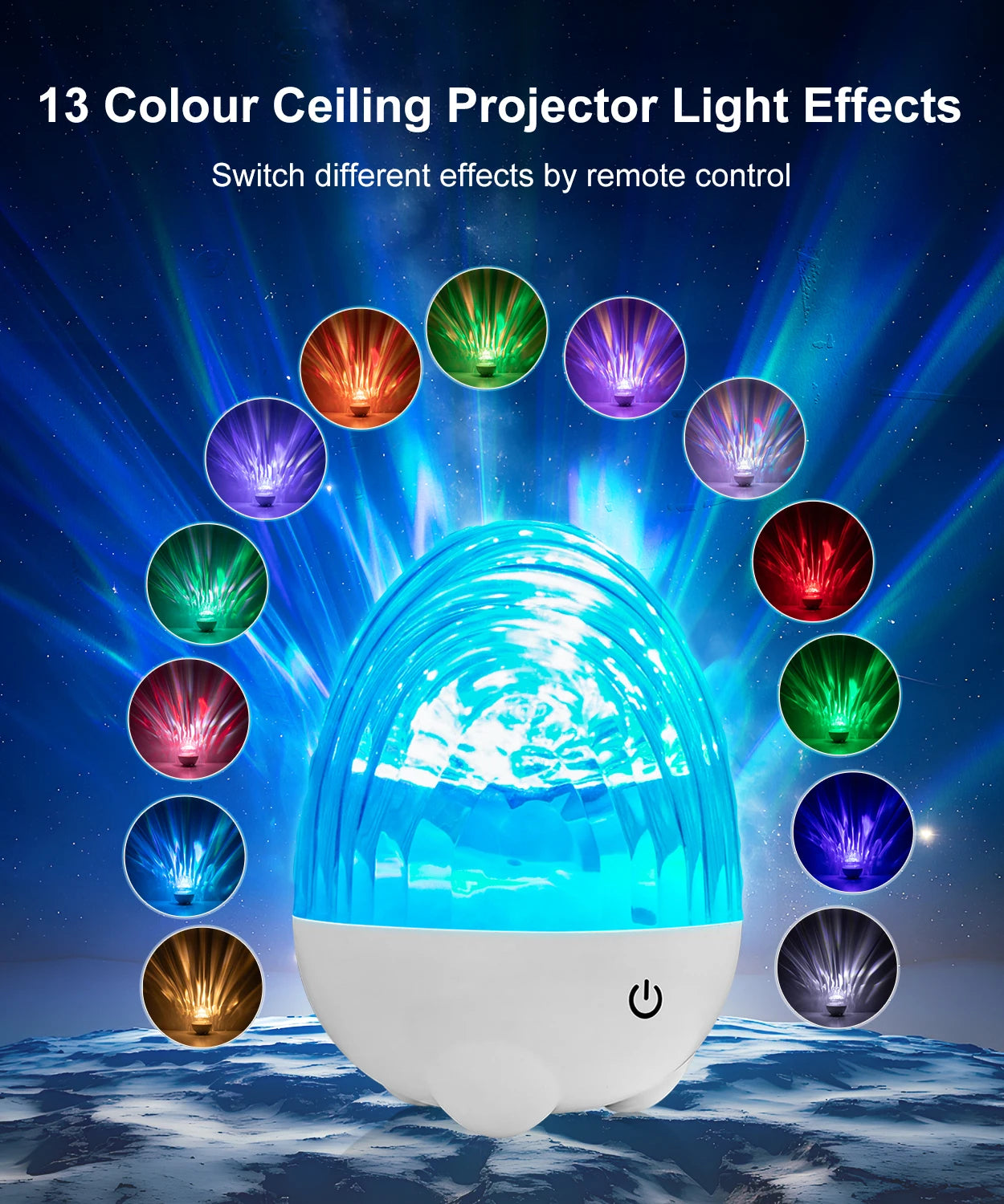 2-in-1 Music Player & Nebula Projector Desk Lamp