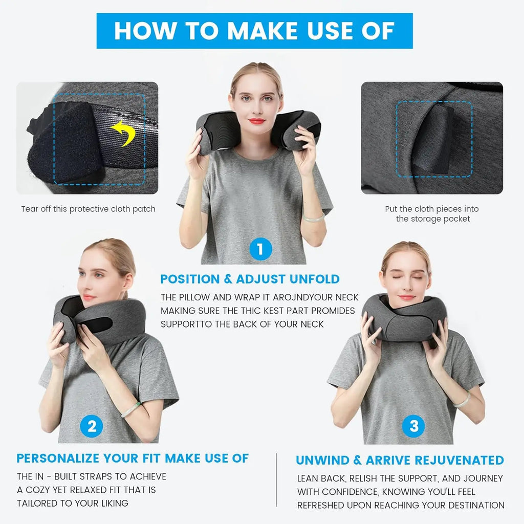 Travel Pillow with Eye Mask & Ear Plugs