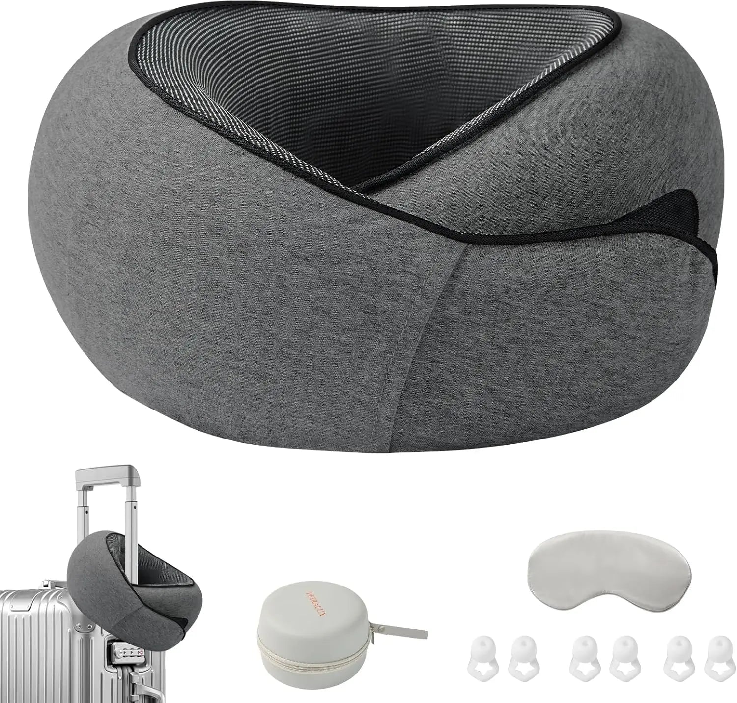 Travel Pillow with Eye Mask & Ear Plugs
