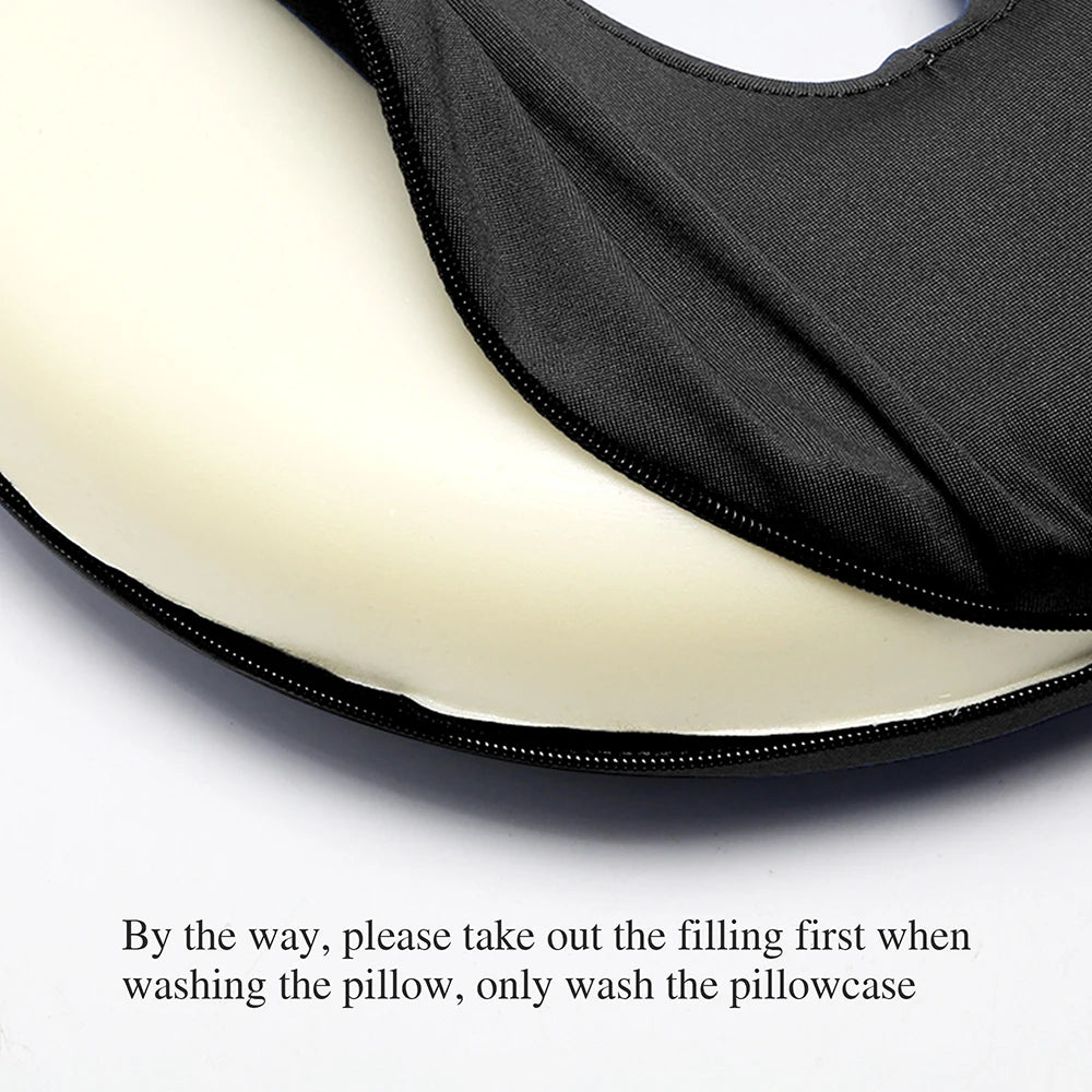 Close-up of a pillow with black and white fabric on a white background