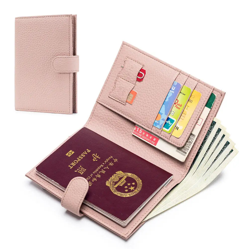 Men Women RFID ANTI Blocking Travel Passport Covers Holder Case with Hasp Passport Wallet Case Travel Accessories Bag