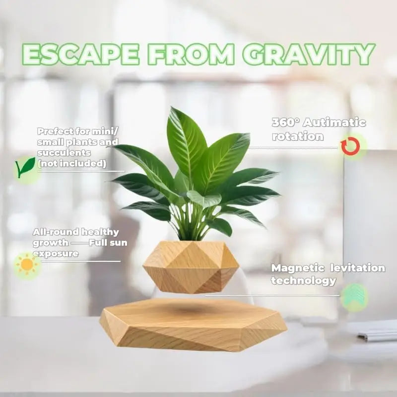 360 Degrees Rotating Floating Plant Pot with Magnetic Levitation
